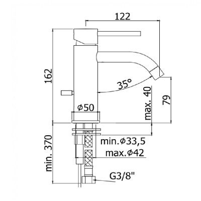 LIG071CR LIGHT змішувач для раковини,chrome