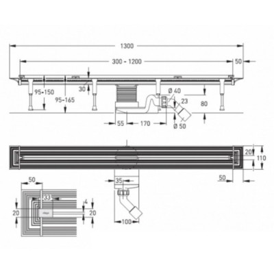 686277 Advantix Vario Душовий лоток 300-1200mm