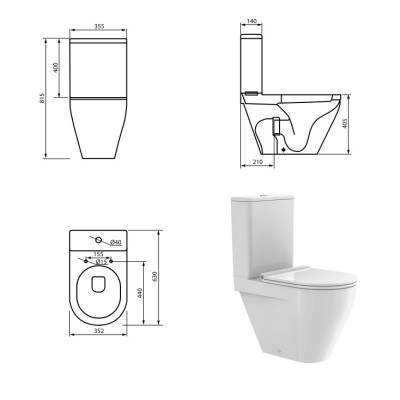 3010110 LAGUNA Компакт безобідковий+кришка quick-fix, soft-close