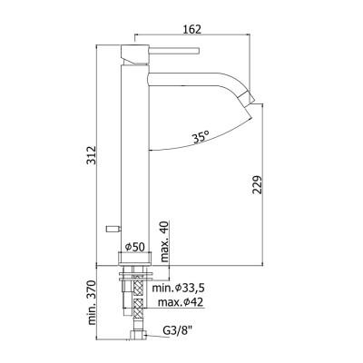 LIG081CR LIGHT Змішувач для раковини, хром