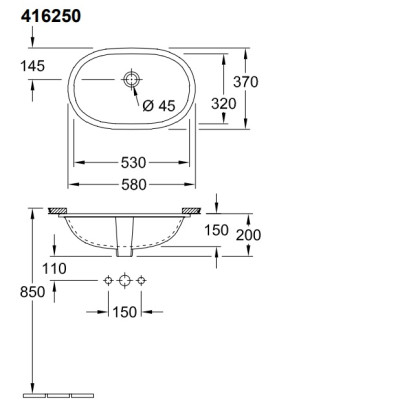 41625001 O.Novo Раковина 50