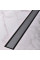 CH 750 K C Душовий канал 750 мм з полірованою решіткою Класік та Під плитку та корпусом чорного кольору, випуск DN40, полірована нержавіюча сталь, горизонтальний фланець