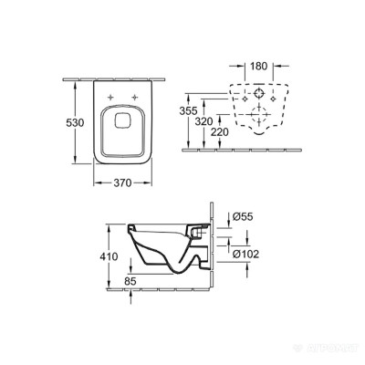 5685HR01 OMNIA ARCHITECTURA Унітаз підвісний DirectFlush + 9M58S101 Кришка