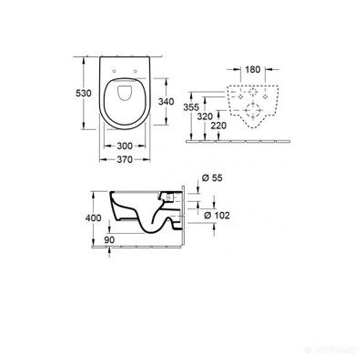 5656RS01 AVENTO Унітаз підвісний DirectFlush з кришкою QuickRelease/SoftClosing, White Alpin