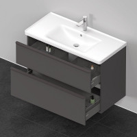 DE012004949 Тумба з умивальником D-Neo 650x480mm, матовий графіт (1 сорт)