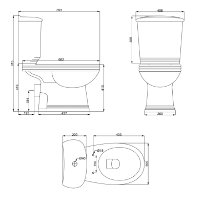 8190016 ANTIQUE Компакт+кришка soft close (3уп)