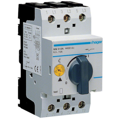 Автоматичний вимикач для захисту двигуна Hager MM510N I=6.0-10.0А