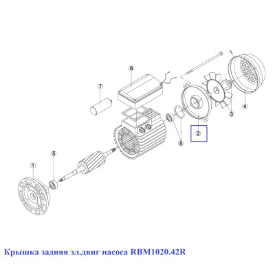 Кришка задня ел. двиг насоса KA/KAP 250-450 (MEC-90) 7304.A/RBM1020.42R/RMOT0002.04R