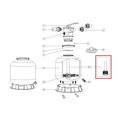 Дюзова коробка в комплекті з трубою для Emaux T450