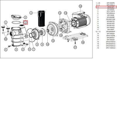 Ущільнювальне кільце кришки префільтра насоса Hayward PL Plus (SPX125T)