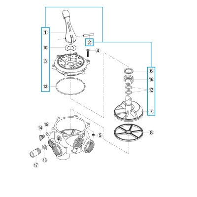 Виконуючий механізм 6-ти позиційного вентиля 1-1/2" Kripsol RVS019.A/R1210019.0