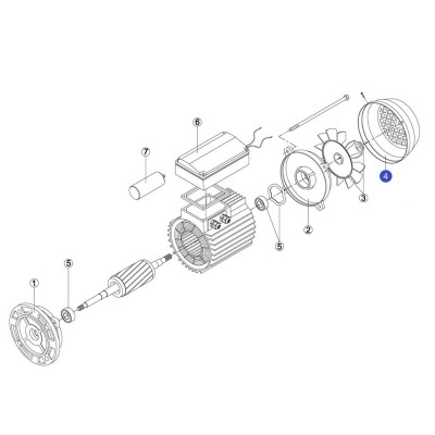 Кожух (кришка) вентилятора насоса CK- 33, 51, 71 NK-25, 33 (МЕС-63) 7501.A/RBM1040.12R/RMOT0004.01