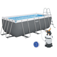 Каркасний басейн Bestway 56457 (412х201х122 см) з пісочним фільтром та драбиною