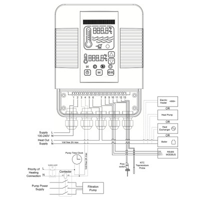Цифровий контролер Elecro Heatsmart Plus теплообмінника G2/SST + датчик протоки та температури