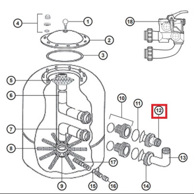 Муфта Hayward NCX2312059 для фільтра NC d 500-600