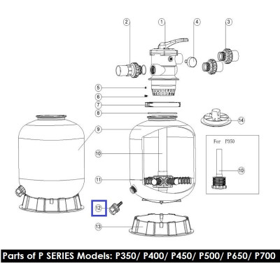 Дренажний клапан для фільтрів Emaux серії MFV, MFS, P, SP (89011601)