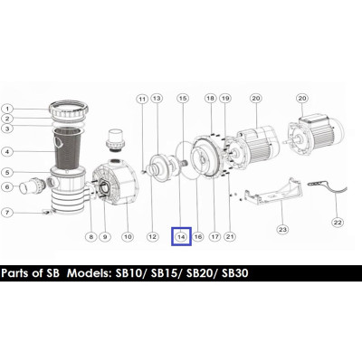 Крильчатка для насоса Emaux SB30/SR30 01311006