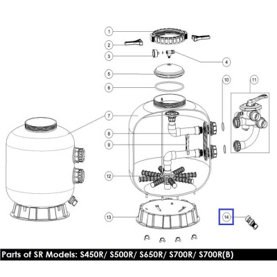 Дренажний клапан для фільтрів Emaux серії V, S (89010107)