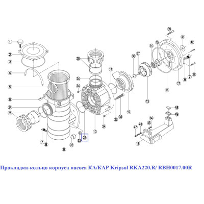 Прокладка-кільце корпуса насоса КА/КАР Kripsol RKA220.R/ RBH0017.00R