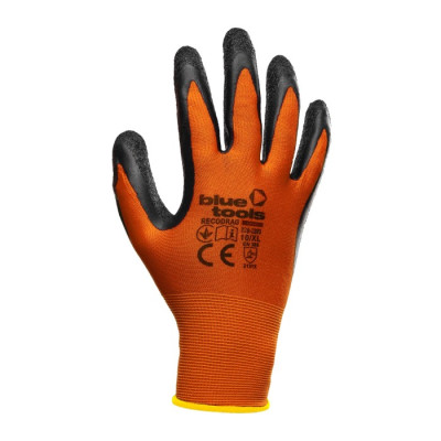 Стрейчеві рукавиці з латексним покриттям BLUETOOLS Recodrag (12 пар, XL) (220-2203-10)