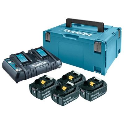 Набір акумуляторів + зарядка Makita LXT MKP3PT184 (BL1850Bx4, DC18RD, Makpac)