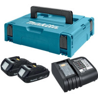 Набір акумуляторів + зарядка Makita LXT 197136-5 (BL1815Nx2, DC18SD, Makpac)