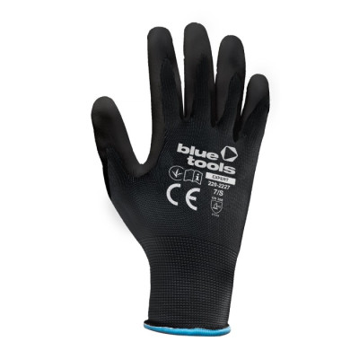 Стрейчеві рукавиці з поліуретановим покриттям BLUETOOLS Sensitive (7"/ S) (220-2227-07-IND)