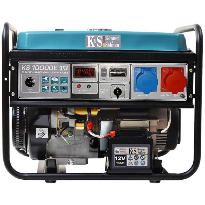 Трифазний бензиновий генератор Konner & Sohnen KS 10000E-1/3 (7.5 кВт, 3ф~)