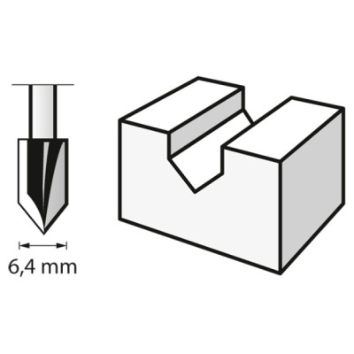 Фреза для V-подібних жолобків Dremel (640) (6.4 мм) (2615064032)