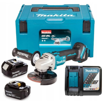 Акумуляторна болгарка Makita DGA504RTJ (18 В, 2х5 А*год, 125 мм)