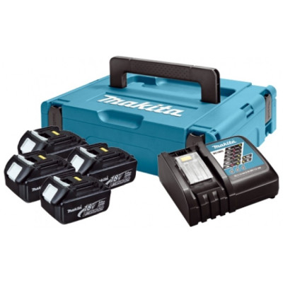 Набір акумуляторів + зарядка Makita LXT 197954-1 (BL1830Bx4, DC18RC, Makpac)