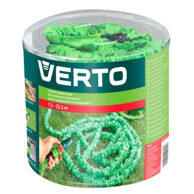Садовий розтяжний шланг Verto з зрошувачем (7.5-22 м) (15G890)