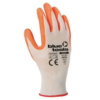 Стрейчеві рукавиці з латексним покриттям BLUETOOLS Recodrag (12 пар, XL) (110-1203-10-OR)