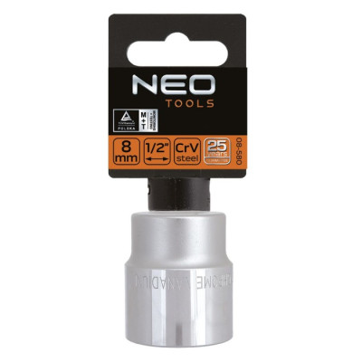 Головка змінна 12-гранна Spline NEO Tools (1/2", 8 мм) (08-580)