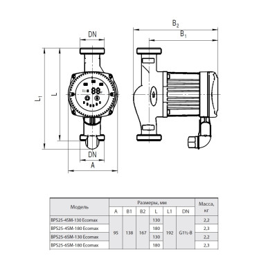 Циркуляционный насос Насосы+Оборудование BPS 25-6SM-180 Ecomax 87442