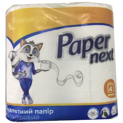 Папір туалетний ЕНОТ Paper next 13,5м х 9см, 4 рулони, 2х шаровий