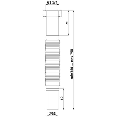 Гофра АНІ-ПЛАСТ Ані для сифону/випуску раковини 1 1/4" d32 (K 203)