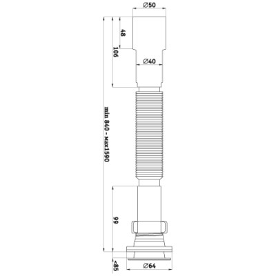 Сифон АНІ-ПЛАСТ Ані для раковини, з гофрою, подовжений 1 1/4" d40/50 (G216)