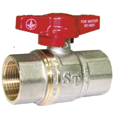 Кран кульовий для води SANTAN PREMIUM 602, 3/4 " внутрішній-внутрішній, червоний метелик