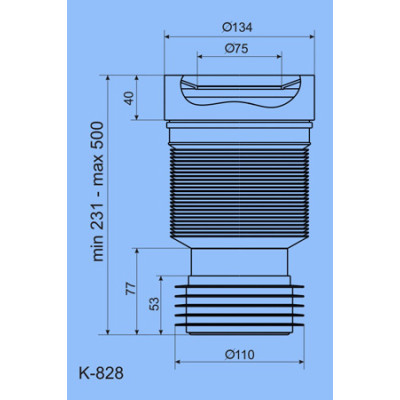 Гофра для унітазу 110 мм з манжетом АНІ-ПЛАСТ (K 828)