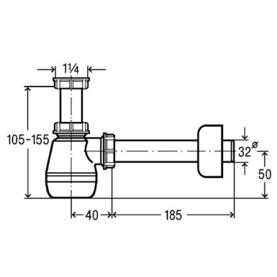 VIEGA Сифон пляшка для біде 1 1/4 "x32 рт.120337