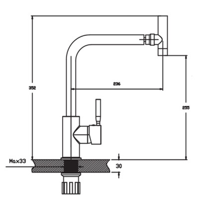 Змішувач для кухні Haiba HANS025 з поворотним аератором (HB0819)