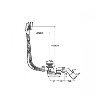 VIEGA Сифон перелив-автомат 1 1/2" х40/50 арт.285357