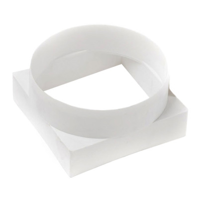 Перехідник пластиковий білий квадрат 90х90 мм з круглим повітроводом діаметр 120 мм