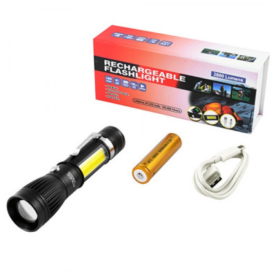 Ліхтар Police 2545-T6+COB, 1x18650, ЗУ microUSB, zoom, затискач, Box