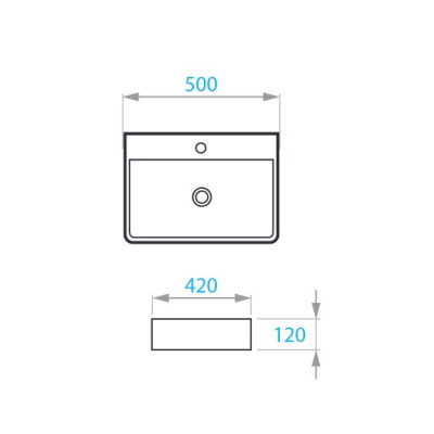 KVADRO умивальник на стільницю 500х420 мм