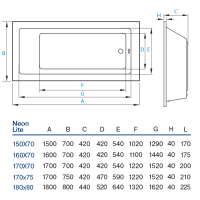 Ванна Neon Light 170х75