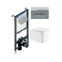 Інсталяція Koller Pool Alcora ST1200 + панель змиву Integro Chrome + підвісний унітаз KVADRO