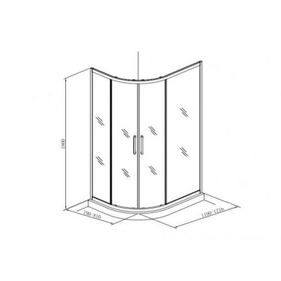 R12080RC Душова кабіна ROUND напівкругла 1200x800x1900 мм скло прозоре (2 частини)