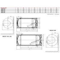 Бойлер електричний, гориз. OKCEV200(110730811, 1107308111)